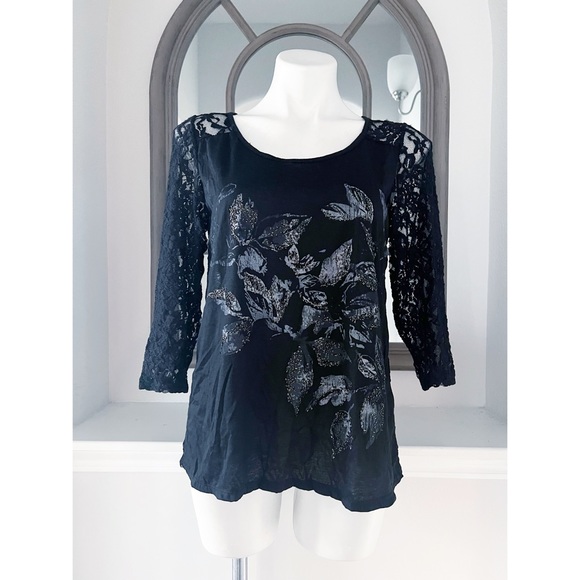 Buckle’s Daytrip Black Lace Top, Size Large New w/Tag - Picture 6 of 9